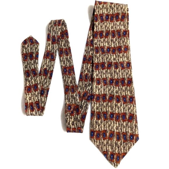 Men's Vintage 100% Silk Abstract Motif Tie by Robert Stewart - Picture 8 of 9